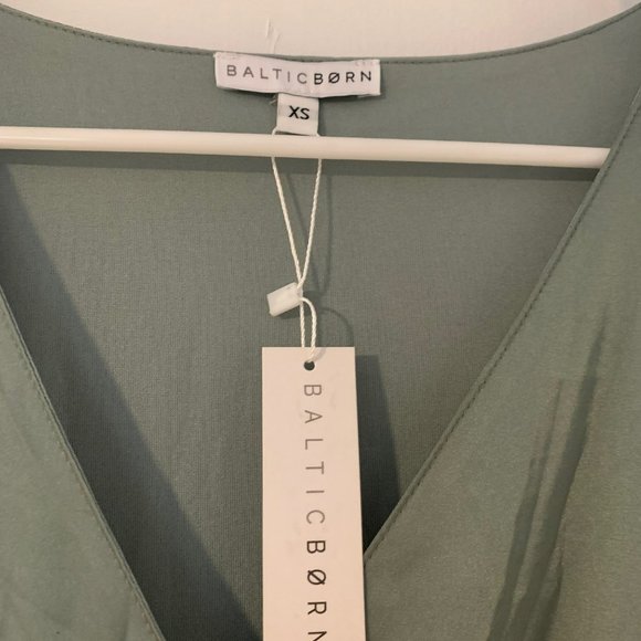 NWT - Krystal Satin Wrap Gown | Eucalyptus (color no longer being sold) - Picture 4 of 4